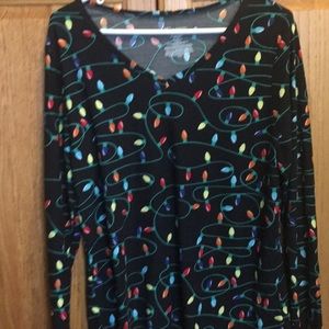 Christmas lights long sleeve tee